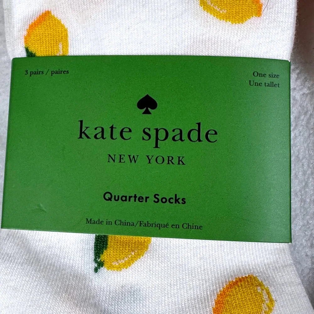 Kate Spade Socks NWT Women OS Multi Lemon Strawberry 6 Pairs